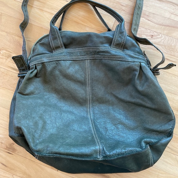 Sissi Rossi Green Lamb Leather Balloon Shoulder Bag Large Y2K - Picture 2 of 12